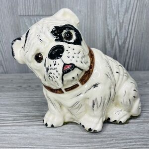 Bull dog ceramic figurine statue that’s judging you perfect bathroom decoration